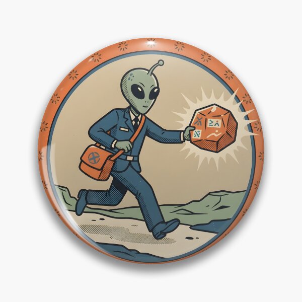 Item preview, Alien Postman Delivering Package Special Delivery Graphic designed and sold by DuckOddity.