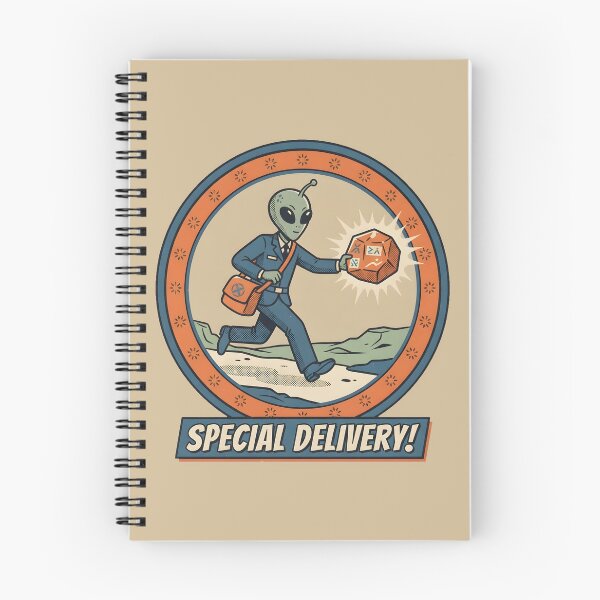 Item preview, Alien Postman Delivering Package Special Delivery Graphic designed and sold by DuckOddity.