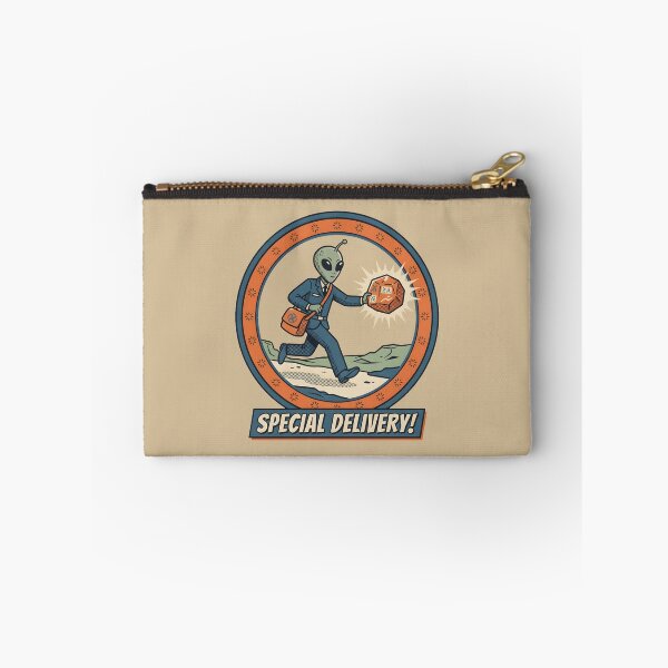 Item preview, Alien Postman Delivering Package Special Delivery Graphic designed and sold by DuckOddity.