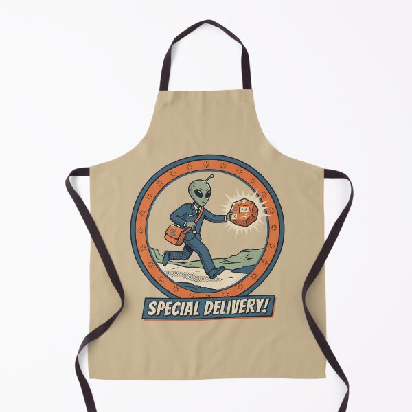 Item preview, Alien Postman Delivering Package Special Delivery Graphic designed and sold by DuckOddity.