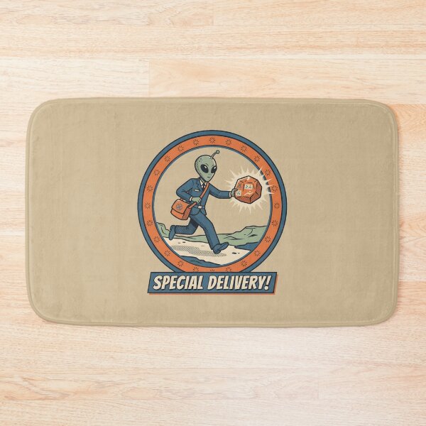Item preview, Alien Postman Delivering Package Special Delivery Graphic designed and sold by DuckOddity.