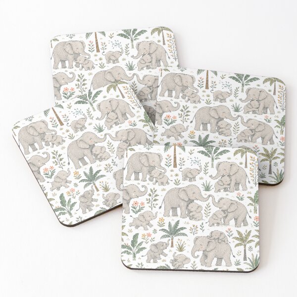 Item preview, Cute Elephant Pattern for playful, seamless wildlife-inspired designs. designed and sold by Ink Matrix.