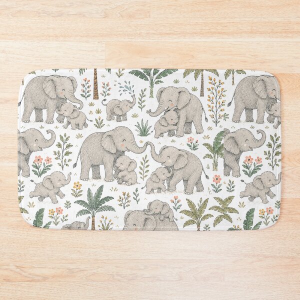 Item preview, Cute Elephant Pattern for playful, seamless wildlife-inspired designs. designed and sold by Ink Matrix.