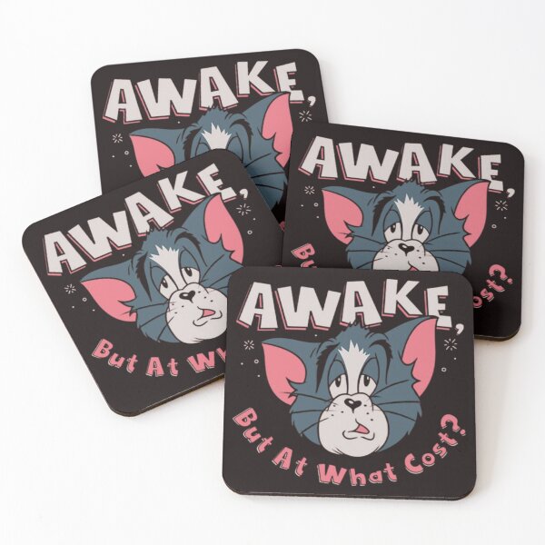 Item preview, Awake But At What Cost Funny Tom Cat Meme designed and sold by RajDeals.