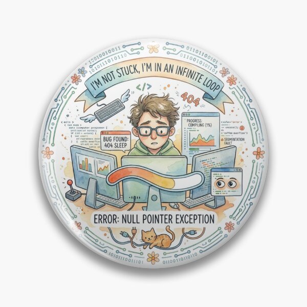 Item preview, Infinite Loop Programmer Humor Funny Coding Software Developer designed and sold by DreamyBrushArt.