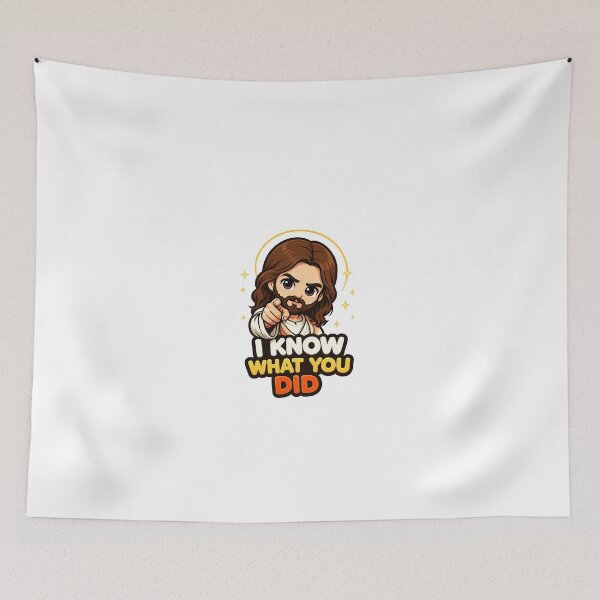 Item preview, I Know What You Did Funny Jesus Meme designed and sold by RetroPop23.