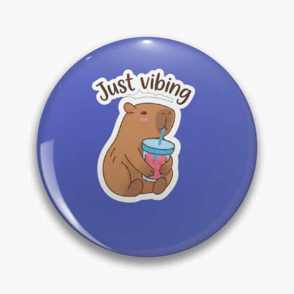 Item preview, Just Vibing Cute Capybara with Boba Tea Funny Animal Sticker Design designed and sold by Nakrisa.