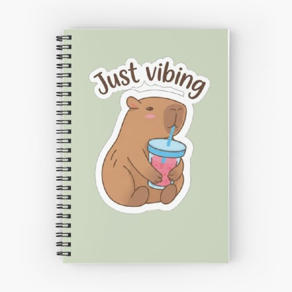 Item preview, Just Vibing Cute Capybara with Boba Tea Funny Animal Sticker Design designed and sold by Nakrisa.