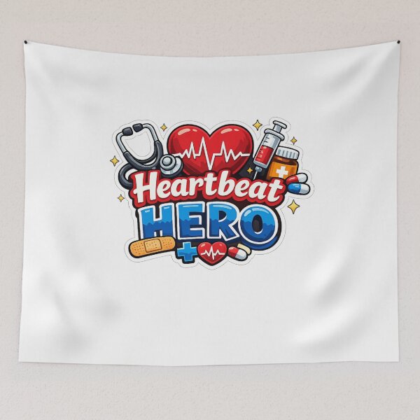 Item preview, Heartbeat Hero Medical Doctor Nurse Heart ECG Healthcare designed and sold by MR4me.