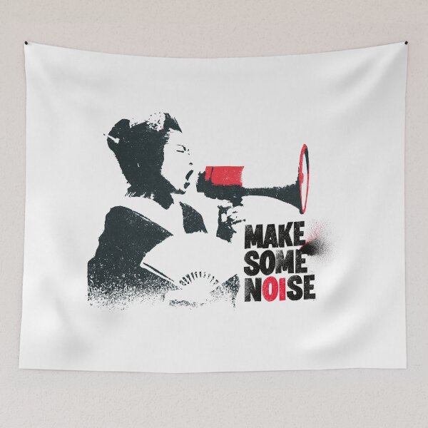 Item preview, Rebellious Geisha Shouting Into Modern Megaphone Design designed and sold by EdvvinStudios.