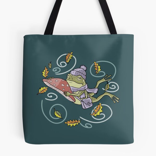 Item preview, Frog Riding Mushroom Cottagecore Goblincore Art designed and sold by LeshanArt.