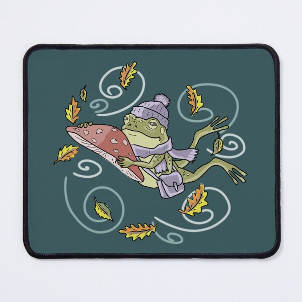 Item preview, Frog Riding Mushroom Cottagecore Goblincore Art designed and sold by LeshanArt.