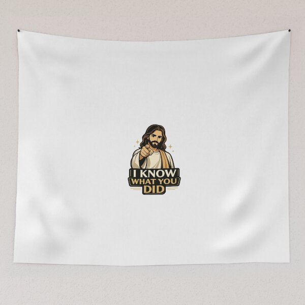 Item preview, I Know What You Did Minimalist Art Deco Jesus designed and sold by RetroPop23.
