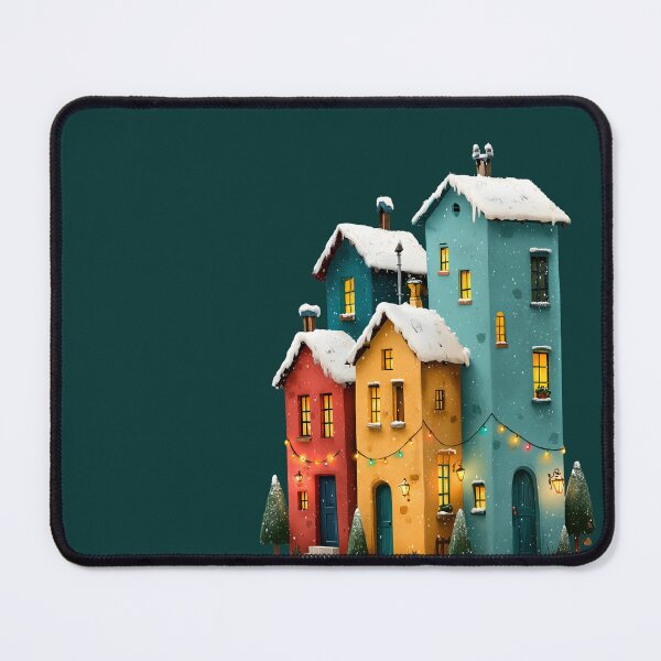 Item preview, Cozy Winter Village Colorful Snow Houses Art designed and sold by colorful-white.