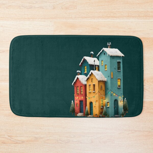 Item preview, Cozy Winter Village Colorful Snow Houses Art designed and sold by colorful-white.