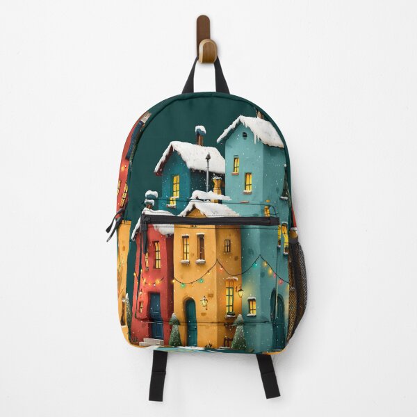 Item preview, Cozy Winter Village Colorful Snow Houses Art designed and sold by colorful-white.