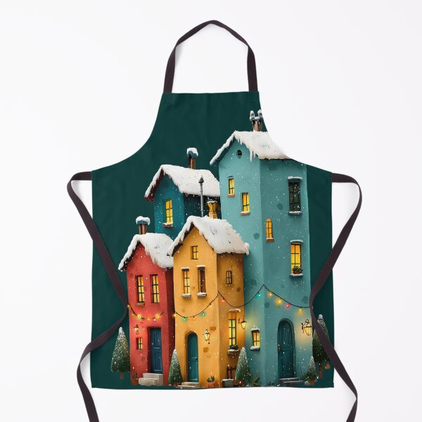 Item preview, Cozy Winter Village Colorful Snow Houses Art designed and sold by colorful-white.