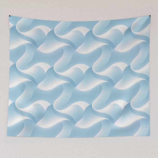 Item preview, Abstract 3D Blue and White Wavy Waves Seamless Pattern iPhone Case designed and sold by FestivityFinds.