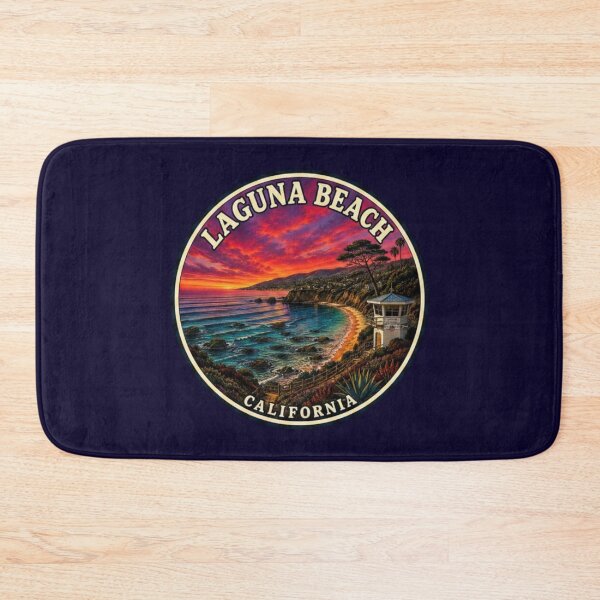 Item preview, Laguna Beach California Vintage Travel Poster | Coastal Sunset Wall Art | Orange County Beach Print | Retro California Decor designed and sold by Swanny's Custom T-shirt and Gift Designs.