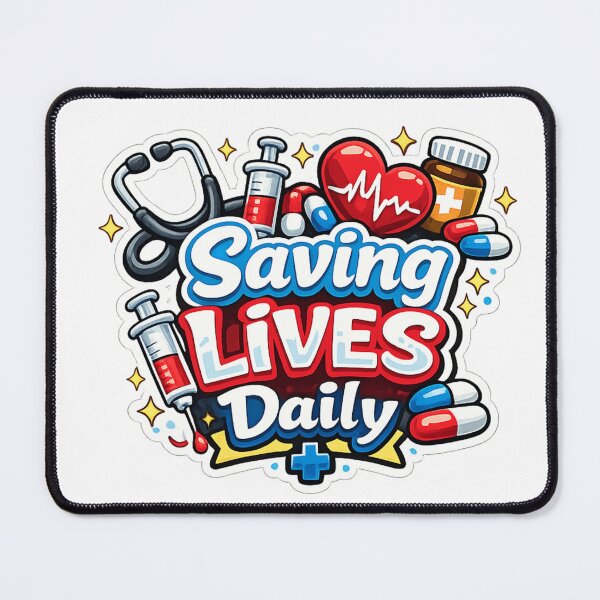 Item preview, Saving Lives Daily Doctor Nurse Healthcare Medical Hero Die-Cut designed and sold by MR4me.