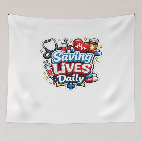 Item preview, Saving Lives Daily Doctor Nurse Healthcare Medical Hero Die-Cut designed and sold by MR4me.