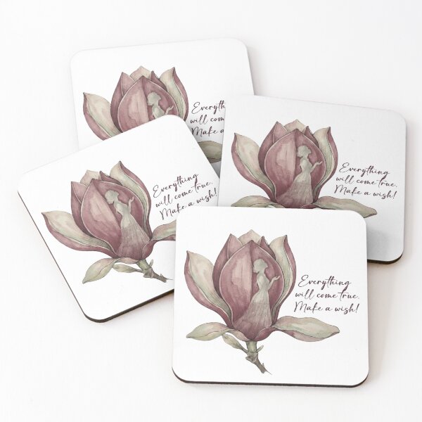 Item preview, Everything Will Come True Make a Wish Botanical Magnolia Flower Art Design designed and sold by Nakrisa.