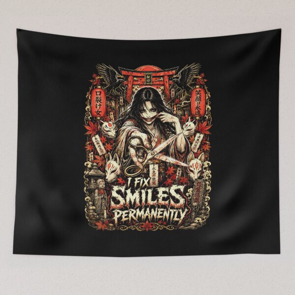 Item preview, Permanent Smile Japanese Horror Metal Graphic Tee Design designed and sold by Tong4130.