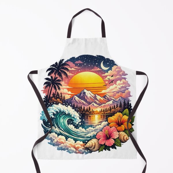 Item preview, Retro Tropical Sunset Ocean Escape designed and sold by Geek4Art.