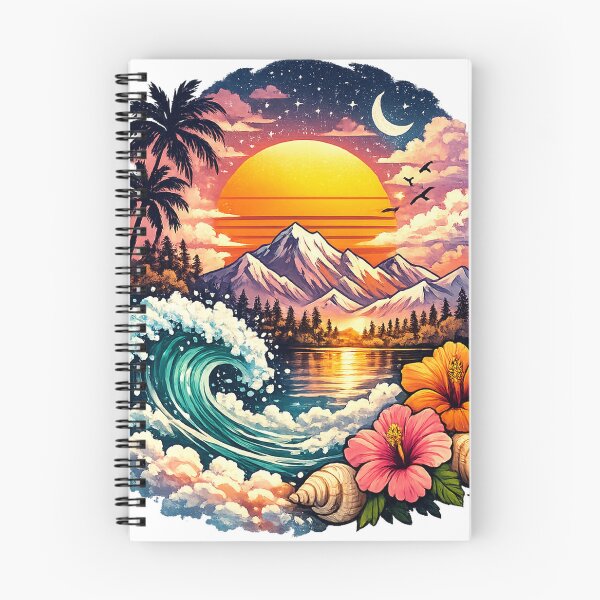 Item preview, Retro Tropical Sunset Ocean Escape designed and sold by Geek4Art.