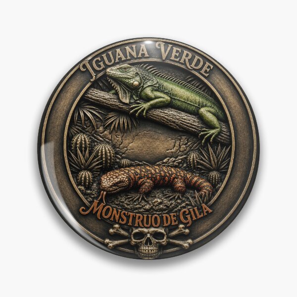 Item preview, Green Iguana & Gila Monster | Spanish Vintage Reptile Design | Iguana Verde & Monstruo de Gila designed and sold by Alchemy Forge.