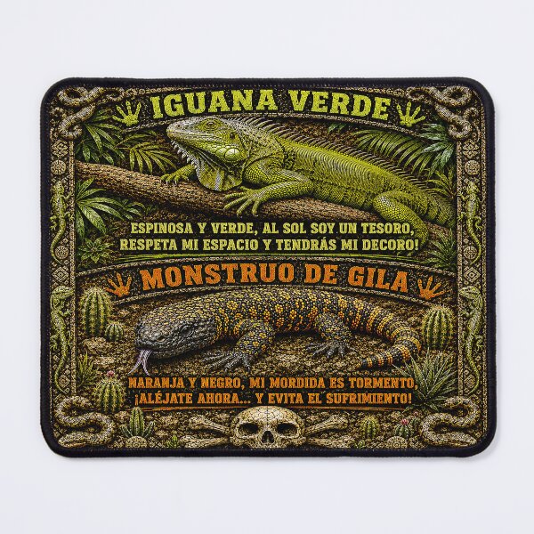 Item preview, Green Iguana & Gila Monster | Spanish Vintage Reptile Design | Iguana Verde & Monstruo de Gila designed and sold by Alchemy Forge.