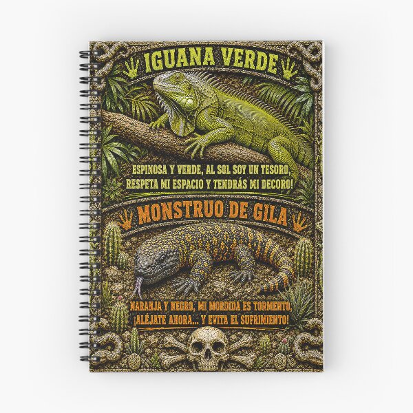 Item preview, Green Iguana & Gila Monster | Spanish Vintage Reptile Design | Iguana Verde & Monstruo de Gila designed and sold by Alchemy Forge.