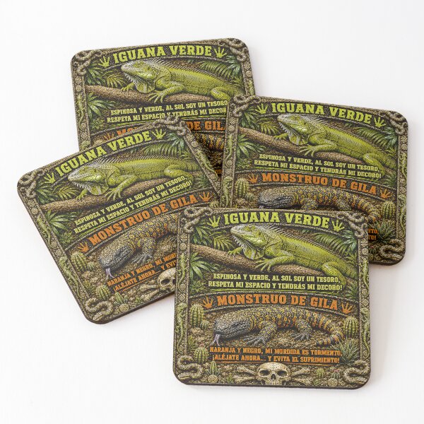 Item preview, Green Iguana & Gila Monster | Spanish Vintage Reptile Design | Iguana Verde & Monstruo de Gila designed and sold by Alchemy Forge.