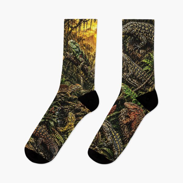 Item preview, Green Iguana & Gila Monster | Spanish Vintage Reptile Design | Iguana Verde & Monstruo de Gila designed and sold by Alchemy Forge.