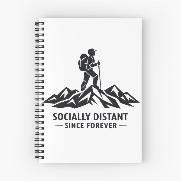 Item preview, Socially Distant Since Forever – Geometric Male Hiker Badge designed and sold by GabeMountainArt.