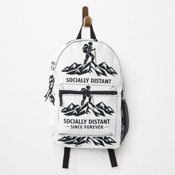 Item preview, Socially Distant Since Forever – Geometric Male Hiker Badge designed and sold by GabeMountainArt.