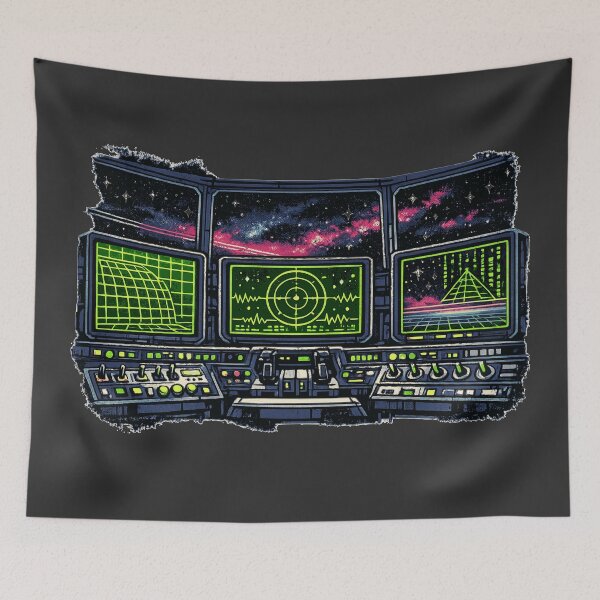 Item preview, Vintage Anime Synthwave Control Room designed and sold by KungPowUnicorn.