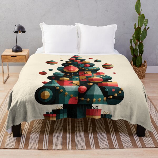 Item preview, Geometric Mid Century Modern Christmas Tree Art designed and sold by colorful-white.