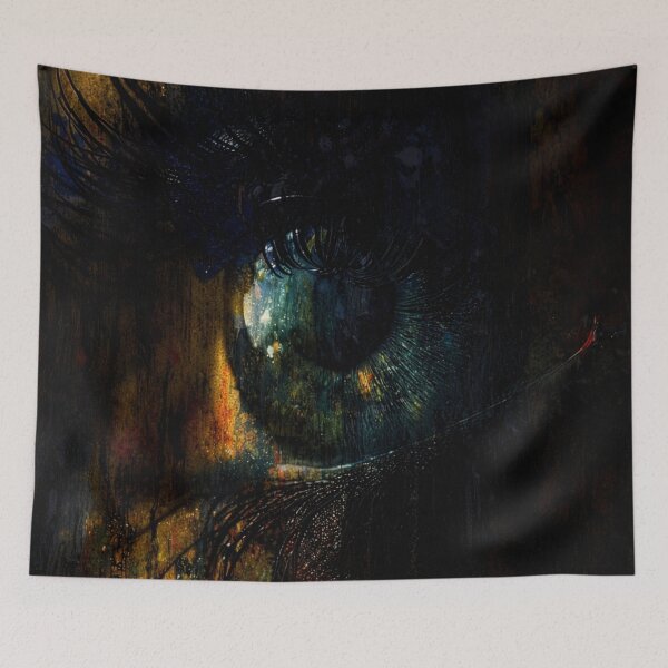 Item preview, Dark Abstract Eye with Vibrant Grunge Paint designed and sold by WitchyBotanicaArt.