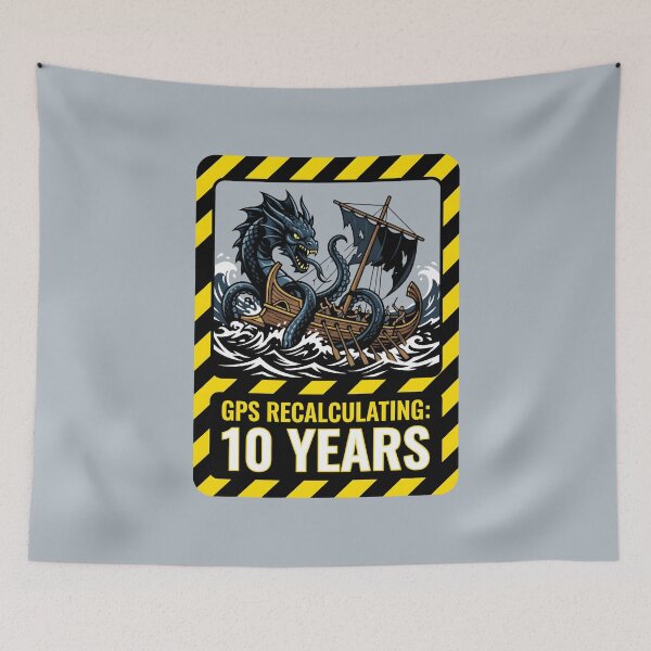 Item preview, GPS Recalculating Kraken and Galley designed and sold by SplashTastic.