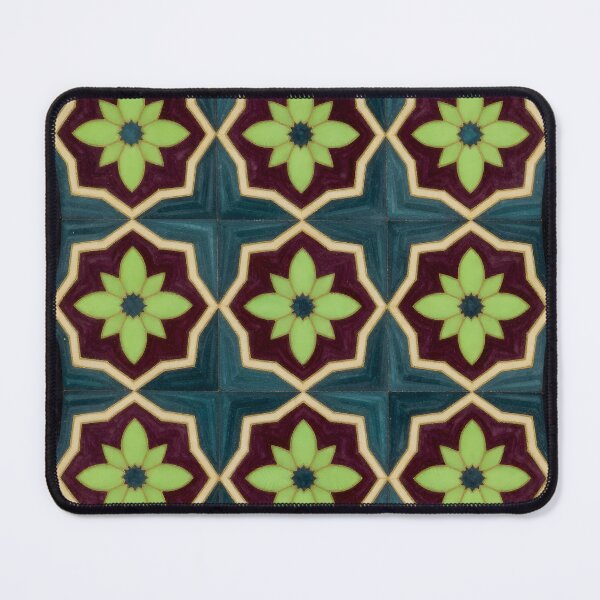 Item preview, Victorian Majolica Ceramic Tile Floral Mosaic Throw Pillow designed and sold by FestivityFinds.