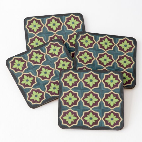 Item preview, Victorian Majolica Ceramic Tile Floral Mosaic Throw Pillow designed and sold by FestivityFinds.