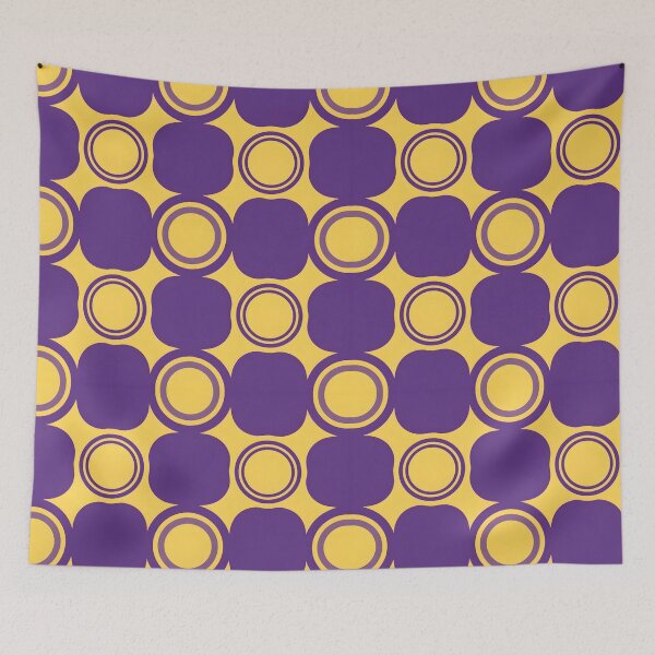 Item preview, Purple and Yellow Retro Geometric Circles Seamless Pattern Throw Pillow designed and sold by FestivityFinds.