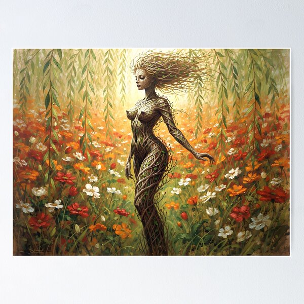 Item preview, Mother Nature Willow Spirit - Fantasy Botanical Art designed and sold by RAMIX-Y2K.