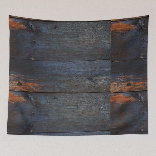 Item preview, Dark Indigo Blue Wood Planks with Warm Amber Contrast and Knots designed and sold by NorthWild.