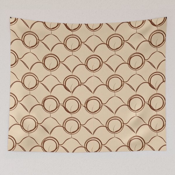 Item preview, Earthy Brown Abstract Circle and Leaf Art Deco Seamless Pattern iPhone Case designed and sold by FestivityFinds.