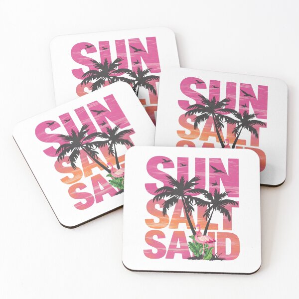 Item preview, Sun Salt Sand Tropical Sunset Beach Design | Flamingo & Palm Trees Art designed and sold by Palette & Hue.
