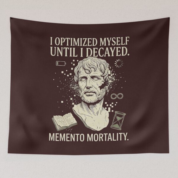 Item preview, I Optimized Myself Until I Decayed T-Shirt | Memento Mori Stoicism Shirt | Self Improvement Humor | Philosophy Graphic Tee | Minimalist Apparel designed and sold by EIPTOW.