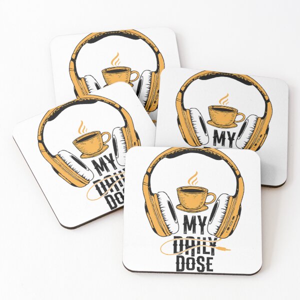 Item preview, My Daily Dose Coffee and Music Headphones Illustration designed and sold by DKSH1234.