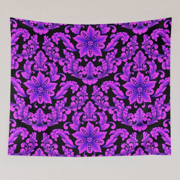 Artikelvorschau, Damast in Magenta & Blau entworfen und verkauft von ViaARTfactory.